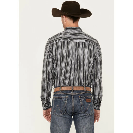 Wholesale ๐ Cody James Men's Wiltern Striped Long Sleeve Button Down Stretch Western ๐ Shirt Grey ๐งจ - Image 4