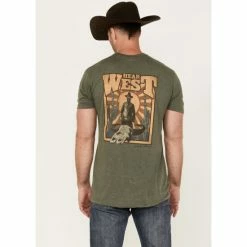 Promo 😉 Cody James Men's Head West Short Sleeve Graphic T-Shirt Olive 🔥
