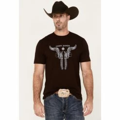 Budget 🔥 Cody James Men's Bullhead Guns Short Sleeve Graphic T-Shirt Burgundy 😀