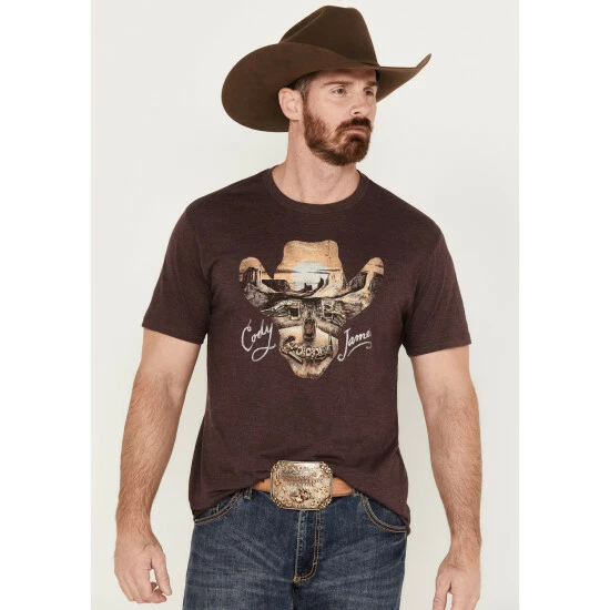 Top 10 😀 Cody James Men's Skull Scene Western T-Shirt Rust Copper ❤️