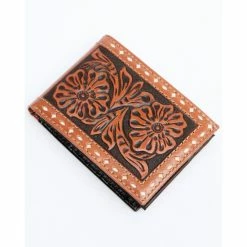 New 👏 Cody James Men's Tooled Bifold Wallet Brown 🧨