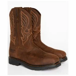 Wholesale 🛒 Cody James Men's Waterproof Pull-On Work 🥾 Boots - Composite Toe Brown 🧨