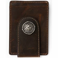 Budget ๐ Cody James Men's Boot Stitch Money Clip Leather Wallet Chocolate ๐
