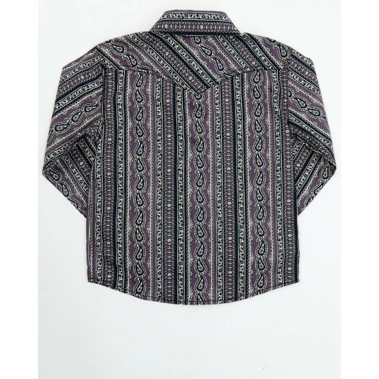 Best reviews of ๐ Cody James Boys' Paisley Wallpaper Print Long Sleeve Snap Western ๐ Shirt Purple โค๏ธ - Image 3