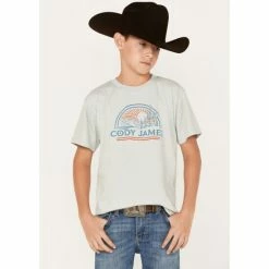 Best Sale 👏 Cody James Boys' Scenic Lines Logo Graphic T-Shirt Silver 🔔