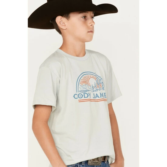 Best Sale 👏 Cody James Boys' Scenic Lines Logo Graphic T-Shirt Silver 🔔 - Image 2