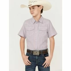 Deals 🌟 Cody James Boys' Print Short Sleeve Western Snap 👕 Shirt White 🔥
