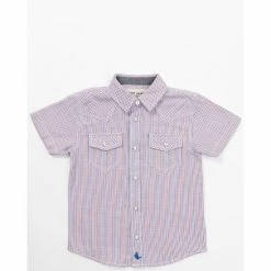 Buy 😍 Cody James Toddler-Boys' Woven Chevron Short Sleeve Western Snap 👕 Shirt White 🥰