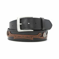 Top 10 😉 Cody James Men's Western Scrolled Skull Concho Western Belt Black ✔️
