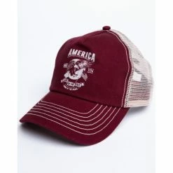 Discount ๐งจ Cody James Men's Burgundy America Free Patch Mesh Ball Cap ๐