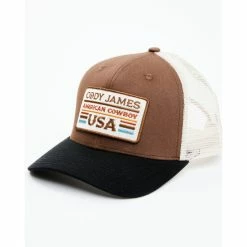 Best Sale 🔔 Cody James Men's American Cowboy USA Recreation Patch Mesh-Back Ball Cap Brown ✔️