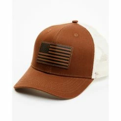 Promo 🔔 Cody James Men's American Flag Patch Mesh Back Ball Cap Pecan 🎉