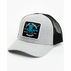 Best Pirce ⌛ Cody James Men's Steer Head Logo Patch Mesh Back Ball Cap Light Grey 🥰