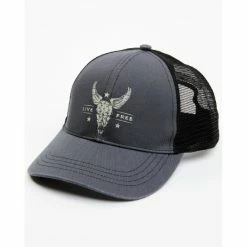 Budget 😉 Cody James Men's Live Free Steer Head Mesh Back Ball Cap Dark Grey 🔔
