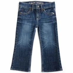 Flash Sale 🧨 Cody James Toddler-Boys' Clive Dark Wash Stretch Slim Bootcut 👖 Jeans Blue ✔️