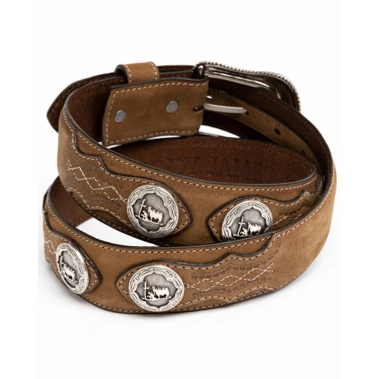 Flash Sale ๐ฏ Cody James Men's Hair-On Praying Cowboy Concho Western Belt Brown ๐ - Image 2