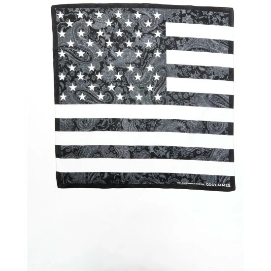 Buy 🤩 Cody James Men's Paisley Americana Flag Print Bandana Black 🤩 - Image 3