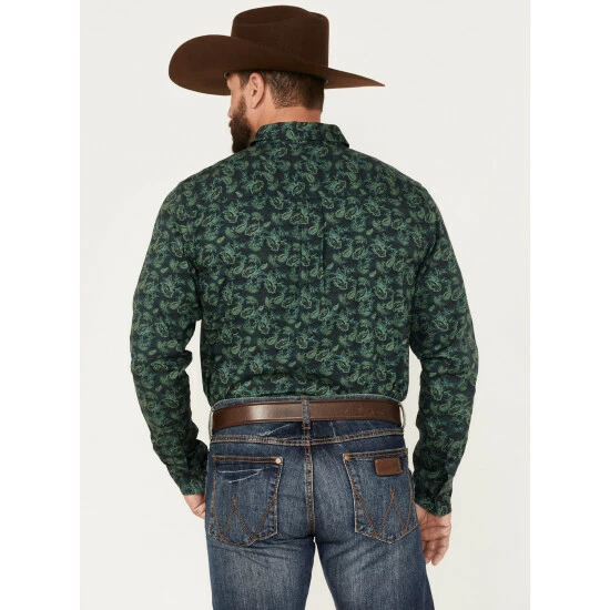 Cheapest 😍 Cody James Men's Ringer Floral Print Button-Down Western 👕 Shirt Dark Green ❤️ - Image 4