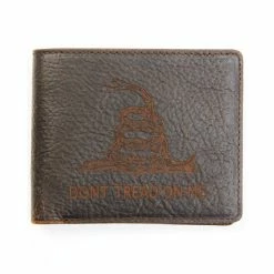 Best Pirce โญ Cody James Men's Brown Don't Tread On Me Bifold Wallet Dark Brown ๐