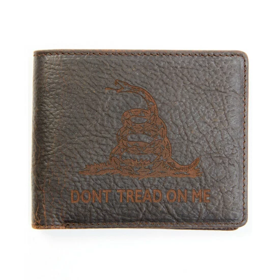 Best Pirce โญ Cody James Men's Brown Don't Tread On Me Bifold Wallet Dark Brown ๐