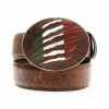 Cheapest 🛒 Cody James Men's Mexican Flag Slash Brown Leather Belt 🤩