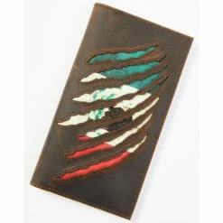 Best deal ❤️ Cody James Men's Mexican Flag Rodeo Checkbook Wallet Brown ⭐