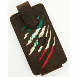 Budget 🛒 Cody James Men's Scratch Mexican Flag Cell Phone Holder Clip-On Case Brown ✔️