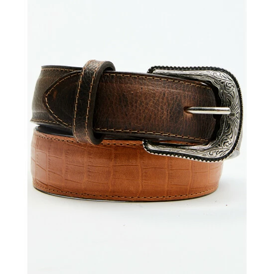 Promo ๐ Cody James Men's Pecan Embossed Croco Print Leather Belt ๐
