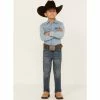 New 🥰 Cody James Boys' Blue Roan Straight Slim 👖 Jeans Medium Wash 🔥