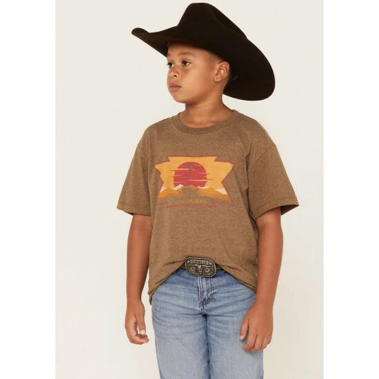 Discount 😉 Cody James Boys' Sunset Desert Logo Graphic T-Shirt Camel 😉