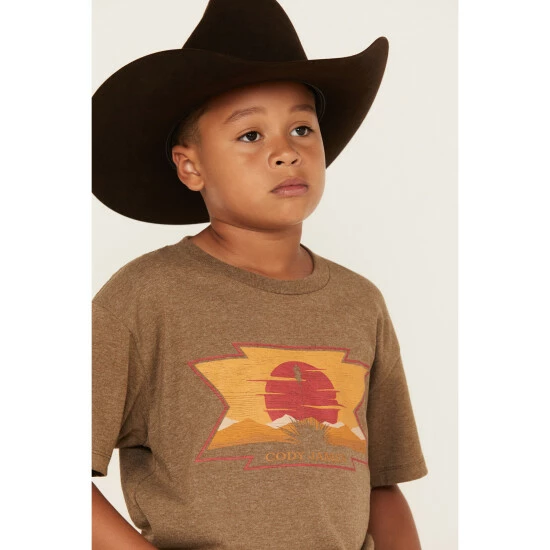 Discount 😉 Cody James Boys' Sunset Desert Logo Graphic T-Shirt Camel 😉 - Image 2
