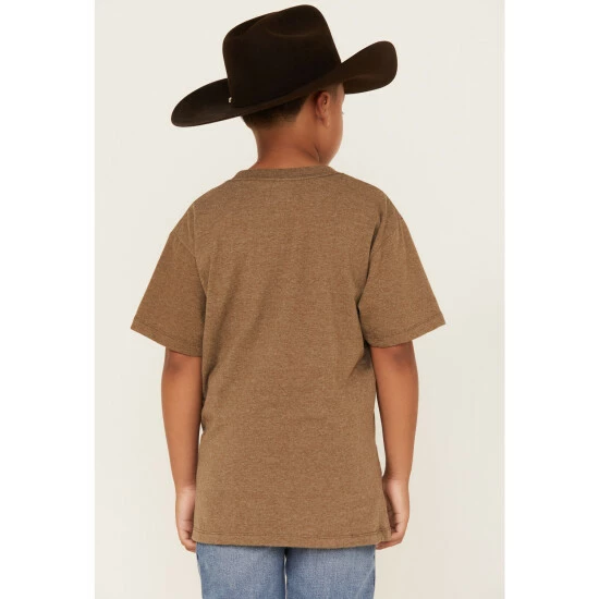 Discount 😉 Cody James Boys' Sunset Desert Logo Graphic T-Shirt Camel 😉 - Image 4
