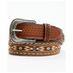 Cheapest 🤩 Cody James Men's Southwestern Concho Ribbon Inlay Belt Lt Brown 🥰