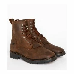 Best Pirce 😀 Cody James Men's 8" Waterproof Lace-Up Kiltie Work 🥾 Boots - Square Toe Brown ⭐