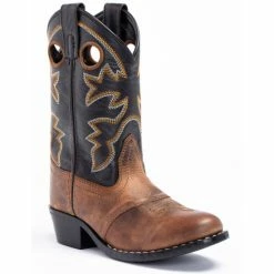 Outlet ✨ Cody James Boys' Black & Brown Western 🥾 Boots - Round Toe 🤩
