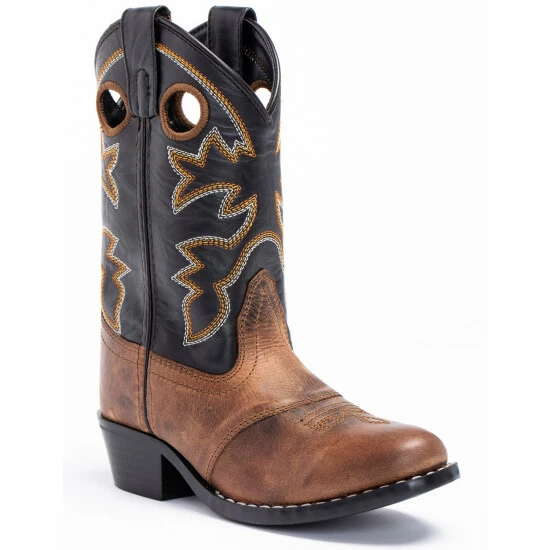 Outlet ✨ Cody James Boys' Black & Brown Western 🥾 Boots - Round Toe 🤩