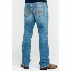 Promo 🎁 Cody James Core Men's Clover Leaf Light Wash Stretch Slim Straight 👖 Jeans Blue 🛒