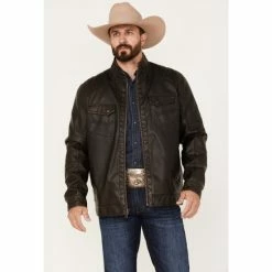Promo 🎁 Cody James Men's Houston Distressed Moto Jacket Brown 😉