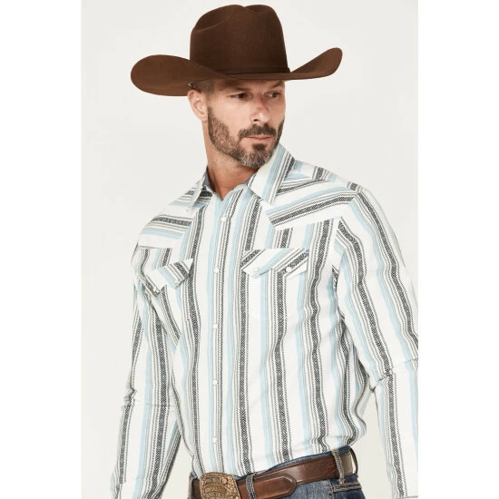 Deals 😉 Cody James Men's Himalaya Southwestern Stripe Snap Western 👕 Shirt Cream 😍 - Image 2