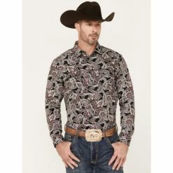 Best deal ⌛ Cody James Men's Johnny Ringo Long Sleeve Snap Western 👕 Shirt Red 🎁