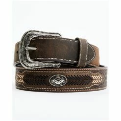 Cheap 🛒 Cody James Men's Brown Southwestern Concho Belt With Lace Detail 🔔