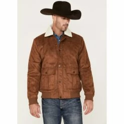 Top 10 ✔️ Cody James Men's Edward Faux Suede Sherpa Collar Bomber Jacket Brown ✨