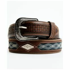 Brand new 🔥 Cody James Men's Embroidered Diamond Concho Basketweave Western Belt Brown ⭐