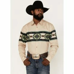 Cheap ๐งจ Cody James Men's Coyote Border Long Sleeve Snap Western ๐ Shirt Tan โญ