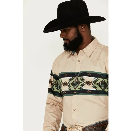 Cheap ๐งจ Cody James Men's Coyote Border Long Sleeve Snap Western ๐ Shirt Tan โญ - Image 2