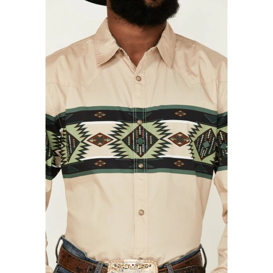 Cheap ๐งจ Cody James Men's Coyote Border Long Sleeve Snap Western ๐ Shirt Tan โญ - Image 3