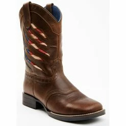 Promo ⭐ Cody James Boys' Ripped Flag Western 🥾 Boots - Broad Square Toe Multi 🔥