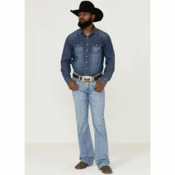 Budget 🎁 Cody James Men's Ghost Town Stretch Relaxed Bootcut 👖 Jeans Light Medium Wash 🤩