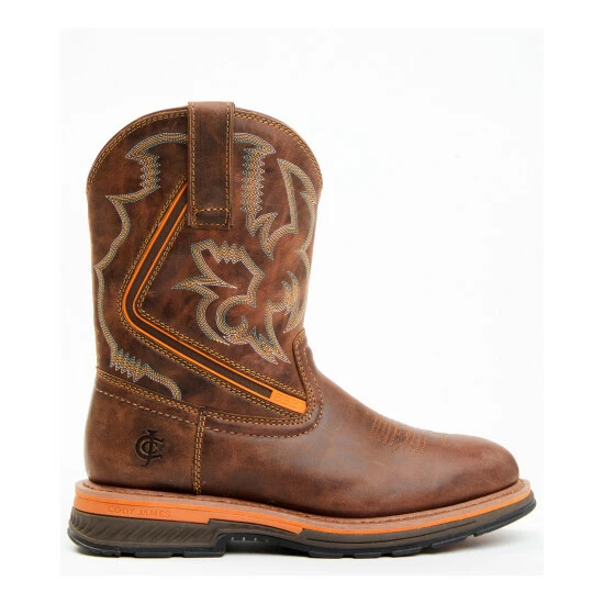 Cheap ๐ Cody James Men's Disruptor Tyche Chill Zone Soft Pull-On Work ๐ฅพ Boots - Round Toe Brown ๐ - Image 2