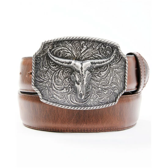 Buy โญ Cody James Men's Longhorn Scroll Buckle Belt Brown ๐ฅฐ